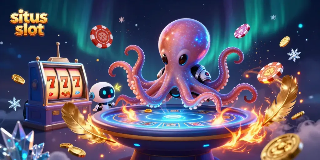 Experience thrilling gaming with the situs slot showcased alongside vibrant characters and dynamic elements.