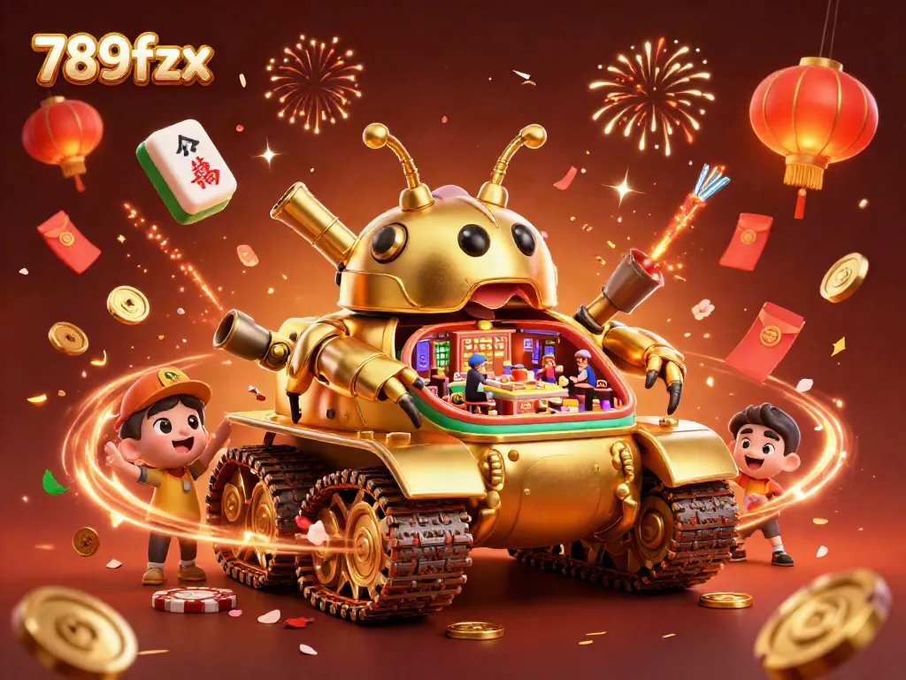Engage in thrilling gaming at 789fzx with the unique golden beetle tank casino illustration.