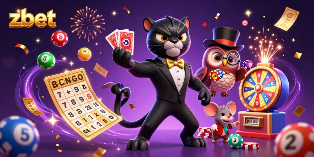Engage with zbet's exciting world of casino luck and winning strategies featuring a lively game scene.