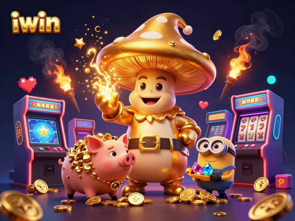Engage in thrilling slots at iwin, featuring a wizard and magical treasures with vibrant gaming elements.