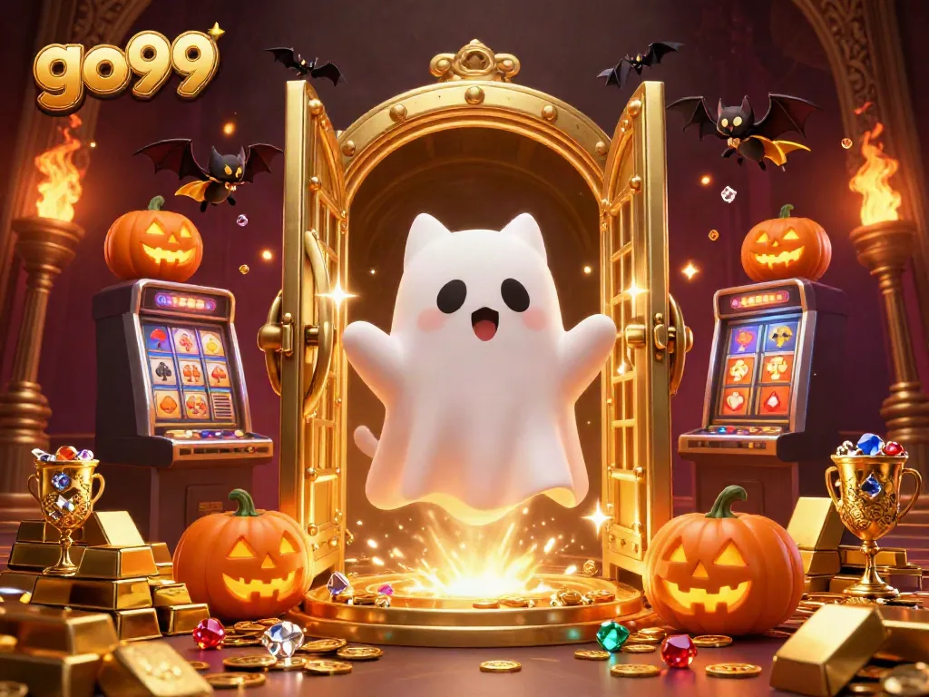 Experience excitement with go99 as a ghost cat and bat explore a haunted casino filled with treasures.