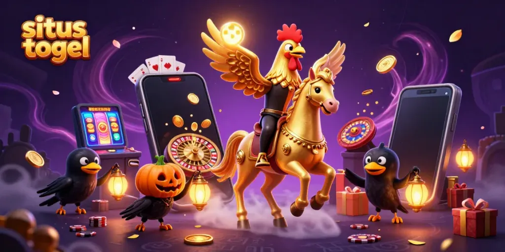 Engage with the exciting rewards on situs togel illustrated through a vibrant casino scene.