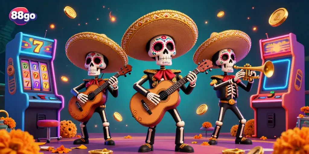 Illuminate your gaming experience with 88go's vibrant casino mariachi scene filled with lively elements and immersive action.