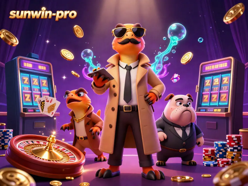 Engage with sunwin-pro casino games through a vivid and humorous 3D cartoon scene.