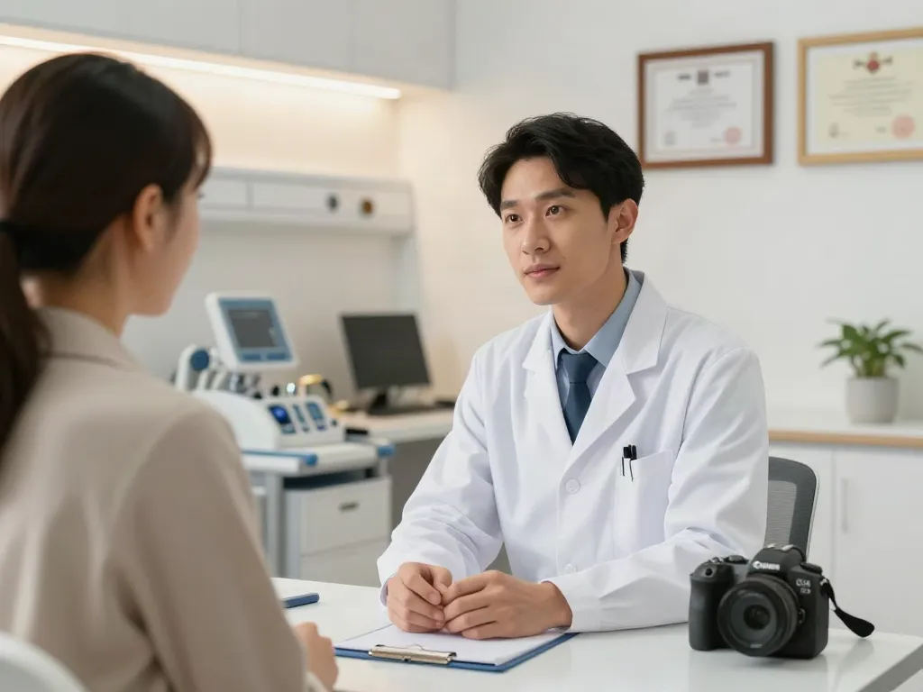 Toto slot healthcare services: Compassionate doctor consultation in a modern health clinic.