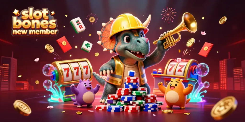 Engage with the exciting slot bonus new member scene featuring vibrant characters and casino elements.