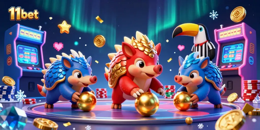 Engage with 11bet thrilling gaming action featuring pangolins bowling through poker chips.
