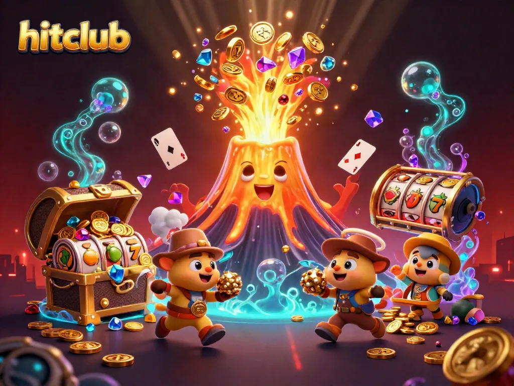 Hitclub offers exciting casino games with vibrant treasures, slot reels, and dynamic action.