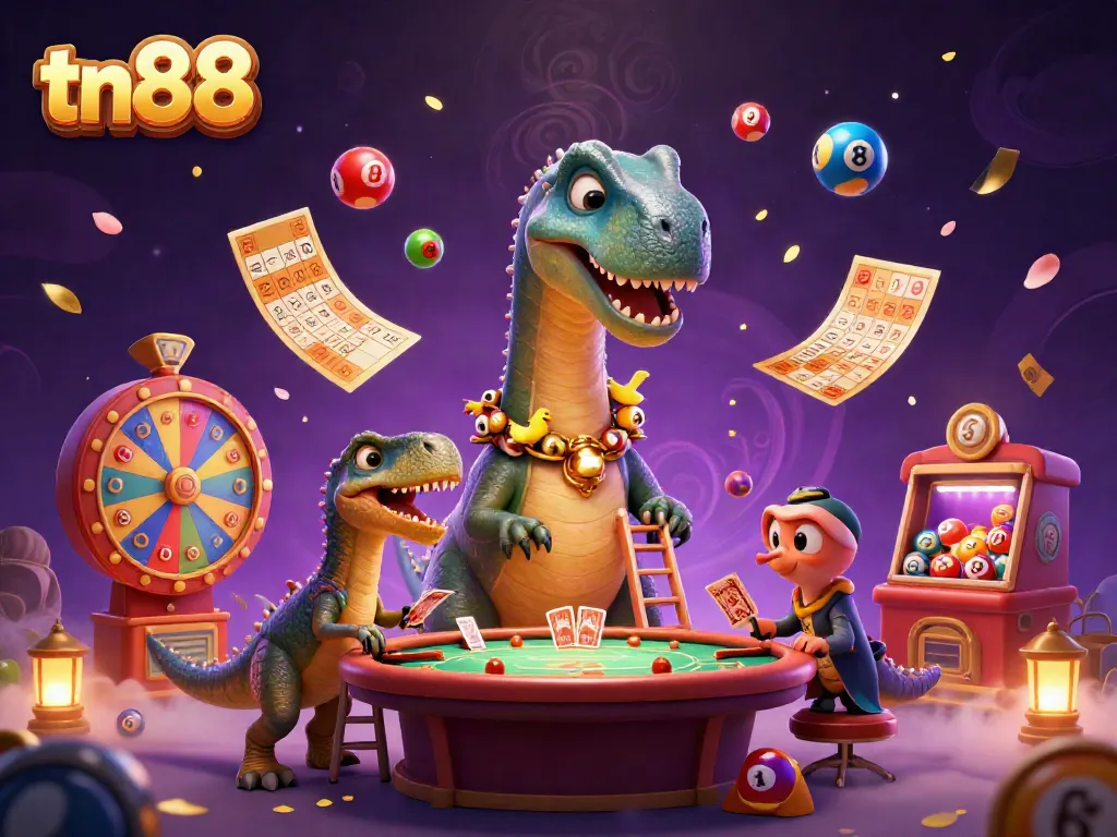 Experience the vibrant atmosphere of tn88 with colorful games and engaging characters in a casino environment.