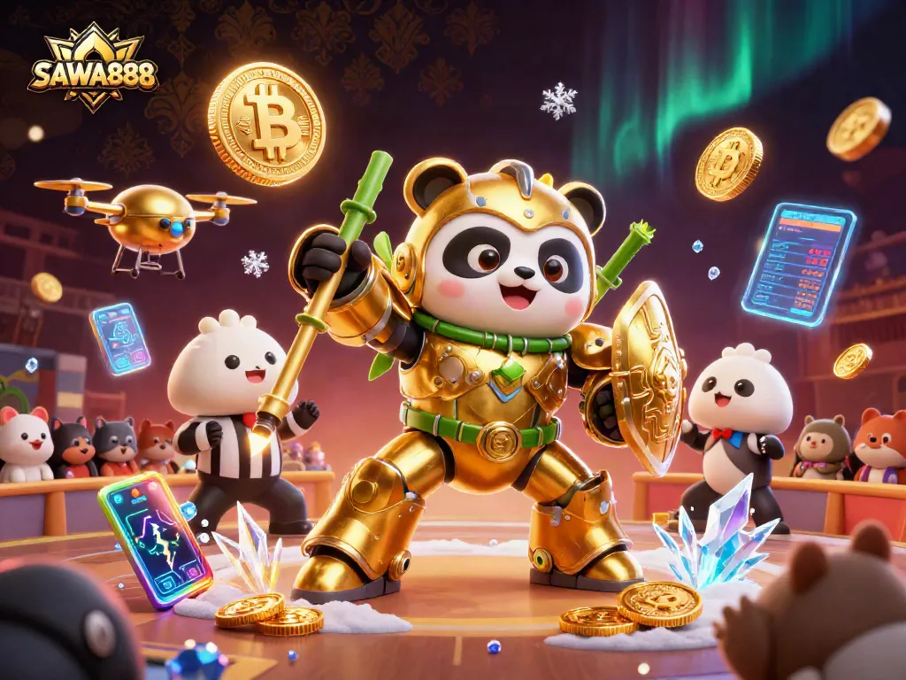 Experience thrilling gaming action with SAWA888 in a vibrant casino arena packed with excitement.