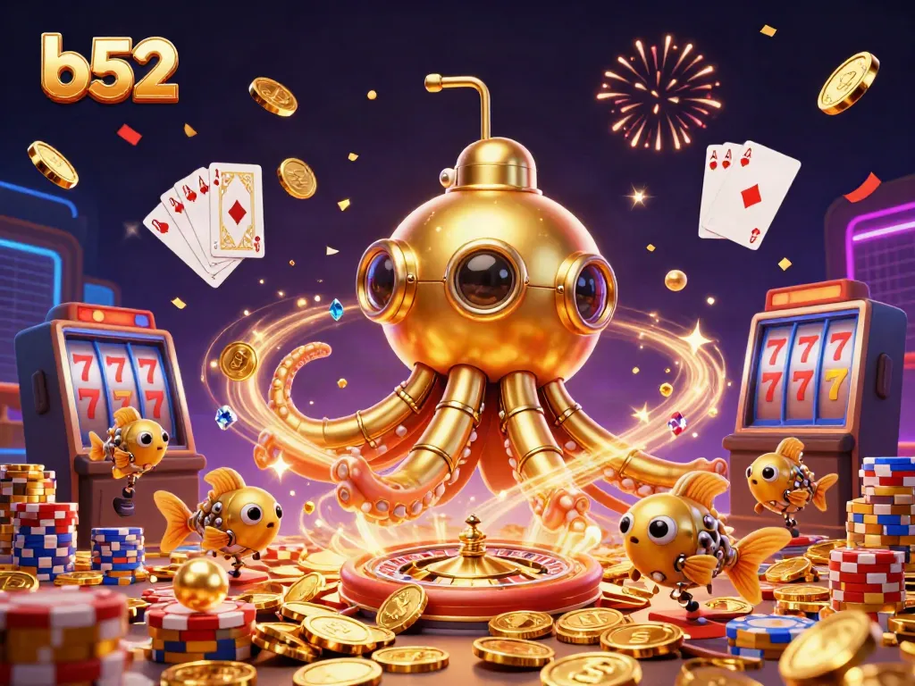 Experience the thrill of b52 casino adventures with vibrant golden visuals and dynamic gaming elements.
