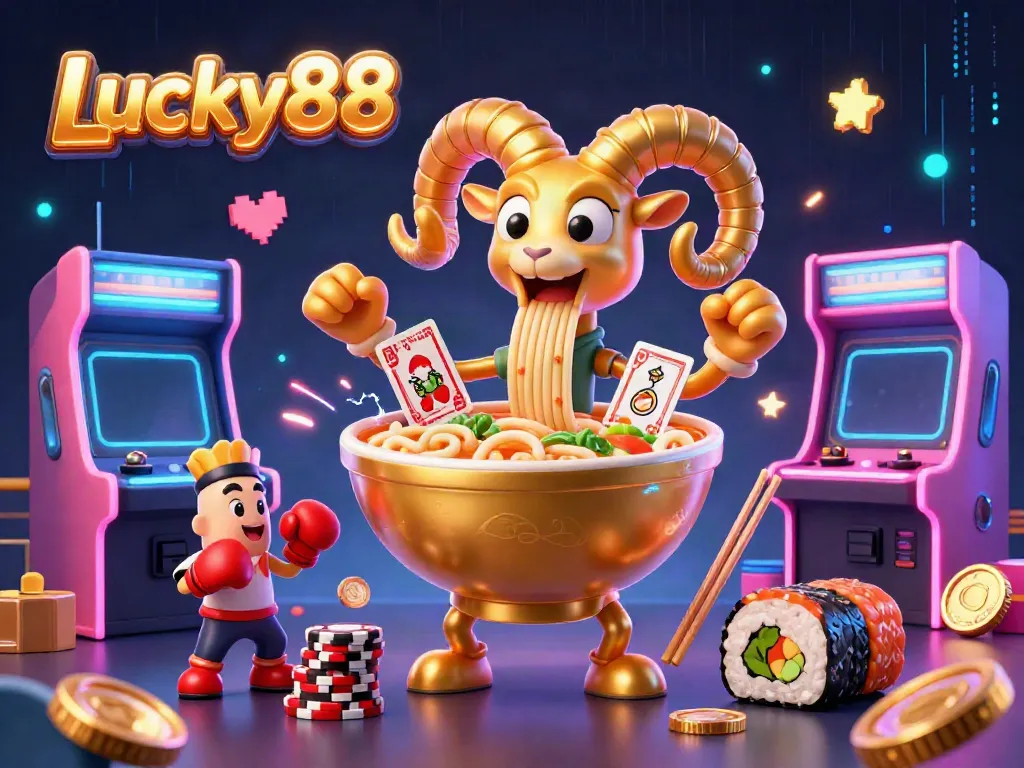 Experience the excitement of Lucky88 with vibrant casino-style characters and immersive game elements.